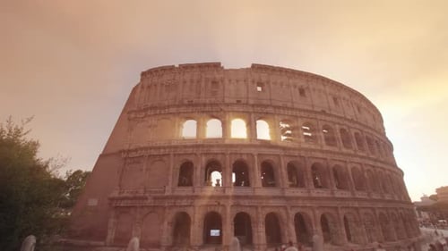 The Colosseum at Sunset in Rome, Italy