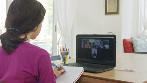 Child Learning Online During a Video Call