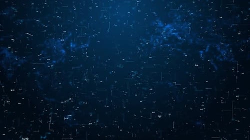 Futuristic Digital Data Network Motion Background with Lines and Numbers