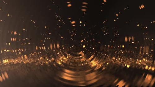 Spinning Golden Particles with Rippled Glass Effect