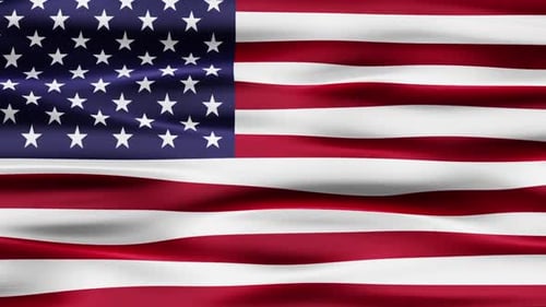 Realistic Waving American Flag Seamless Loop