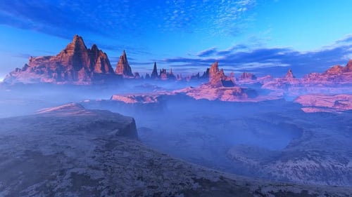 Paysage futuriste de la planète