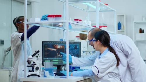 Scientists Conduct Research in Modern Laboratory