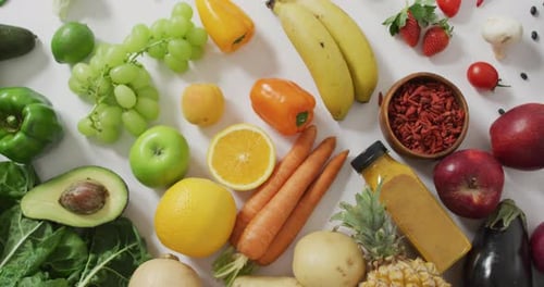 Assortment of fresh fruits and vegetables