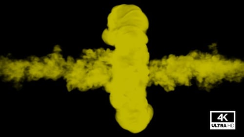 Dynamic Yellow Fluid Smoke Cross Reveal Transition