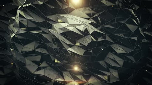 Black Wave Polygons Neutral Corporate Background 4k