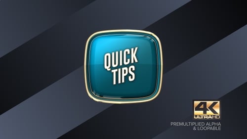 Glossy 3D Icon with Quick Tips and Megaphone Animation