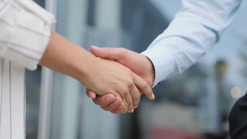 Successful Business Handshake in Corporate Environment