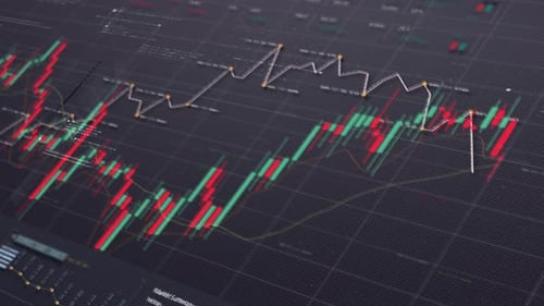 Futuristic Corporate Digital Dashboard with Financial Data and Animated Charts