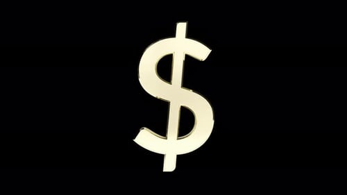 Golden Dollar Sign Shattering Animation