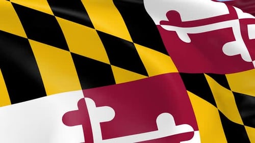 Waving Maryland State Flag Animation