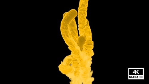 Abstract Yellow Fluid Smoke Rising Transition Element