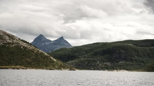 Clouds Moving Over Mountains Fjord, Norway