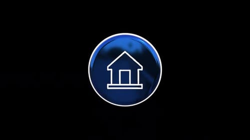 Rotating 3D Glossy Corporate House Icon