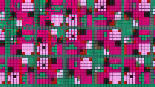 Colorful Mosaic Squares Move in Pattern