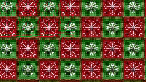 Seamless Knitted Christmas Pattern with Snowflakes Loop