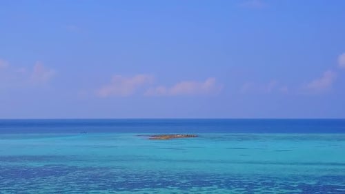 Drone abstract of exotic tourist beach by lagoon with sand background