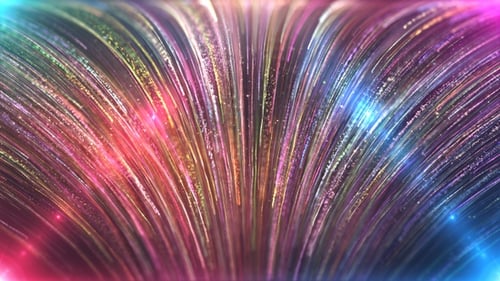 Vibrant Flowing Rainbow Light Streaks Abstract Background Loop