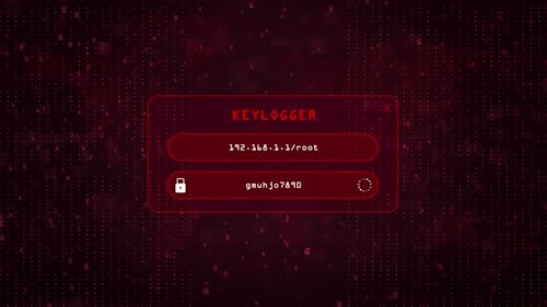 Keylogger system password hacking concept.