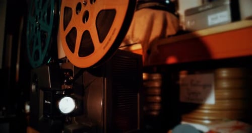 Vintage Film Projector with Reels