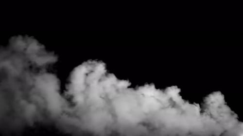 Ethereal White Smoke Slowly Drifting Across Black Screen