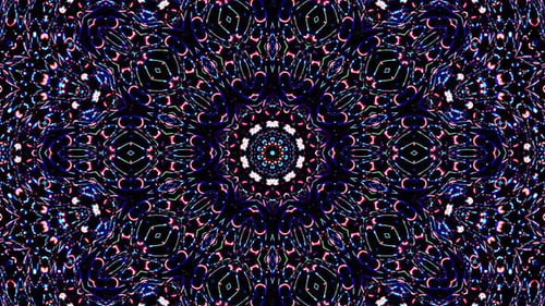 Motif de
kaléidoscope abstrait avec des couleurs complètes. Mandala magique. 4k