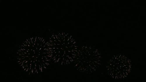 Buntes Feuerwerk bei Nacht auf Himmelshintergrund