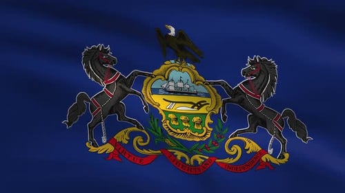 Waving Pennsylvania State Flag Animation