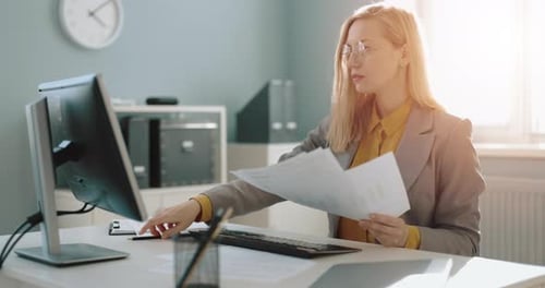 Woman Working at Office