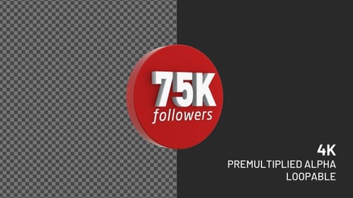 3D Minimalist Rotating Thank You and Follower Count Animation