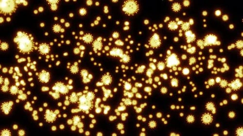 Abstract Glowing Virus Particles Scientific Background Animation
