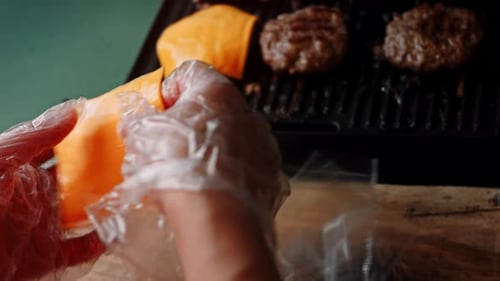 Process of Preparing Classic American Burger Recipe Taste American Cuisine