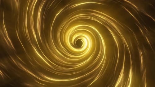 Glowing Gold Light Rays Abstract Twisting Tunnel Loop Background