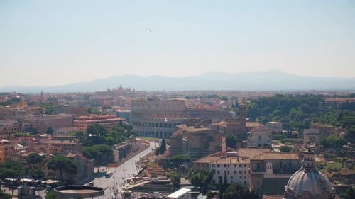 Rome Skyline Featuring the Ancient Colosseum