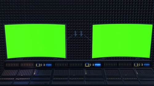 Aufnahmestudio-Mixer mit einem Greenscreen 02