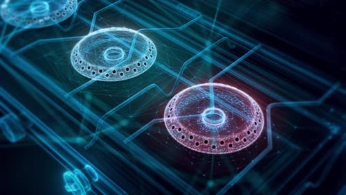 Cuisinière à gaz portable moderne ou réchaud de camping Hologram Close Up Hd