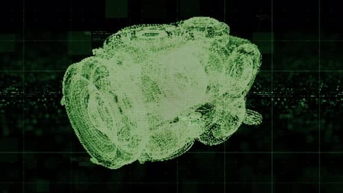 Futuristic Digital Engine Hologram Reveal