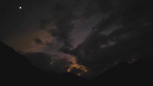 Sternenhimmel mit sich bewegenden Wolken