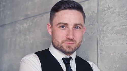 Handsome Young Adult Man Smiles Close Up Portrait