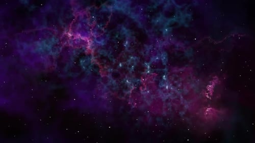 Dynamic Cosmic Nebula with Swirling Gas Clouds and Stars Background
