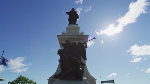 Low angle view of Samuel de Champlain's monument