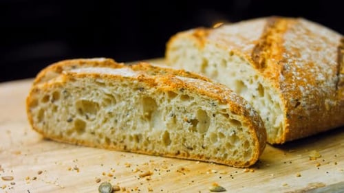Freshly Baked Square Bread with Lines