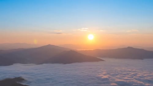 Mountains and Clouds at Sunrise