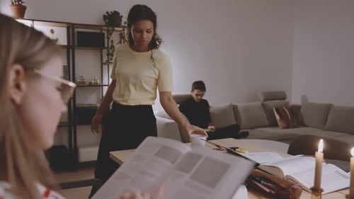 University Students Studying Books