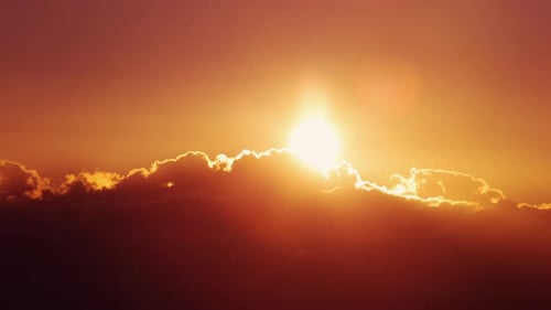 Sun Sets Behind Cumulus Clouds Timelapse