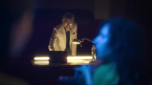 Director Talking to Actress in Wheelchair