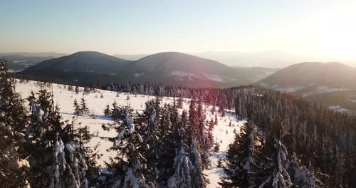 From Great Heigh Fairytale Mountain Landscape Snow Covered Alpine Sharp Peaks