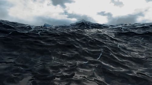 Stormy ocean. Rainy weather. Nature background.