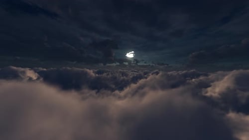 Flying Through Clouds On The Sea 03 4K