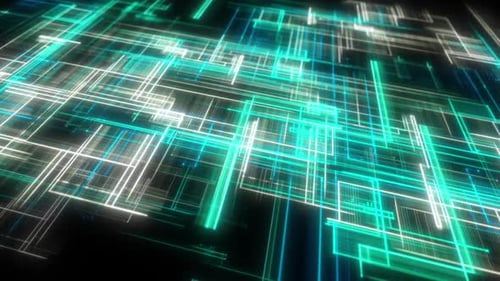 Dynamic Digital Network Glowing Background Loop